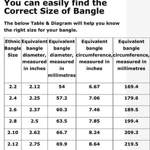 Measurement Chart for bangle bracelets
